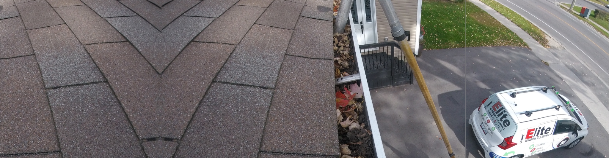 close view of gutter during gutter cleaning in Peterborough